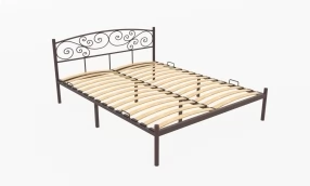 Кровать Лилия Металл, 140х190 мм, Коричневый муар, Коричневый муар