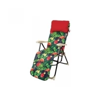 Кресло-шезлонг складное Nika c мягким съемным матрасом и подножкой Haushalt HHK-5/F , принт с фламинго